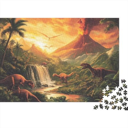 Lava spuckender Vulkan 1000pcs (75x50cm) Puzzles, Die Für Erwachsene Und Personen Ab 14 Jahren Geeignet Sind Green Wald Dinosaurieriers von kaiyun