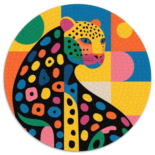 Leopard Colorful Minimalist Kunststil 1000pcs (67.5x67.5cm) Puzzles, Die Für Erwachsene Und Personen Ab 14 Jahren Geeignet Sind von kaiyun