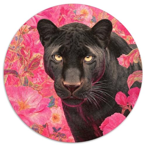 Leopard Rätsel Für Erwachsene |Pink Flowers| 1000pcs (67.5x67.5cm) Puzzles Lernspiele Home Decor von kaiyun