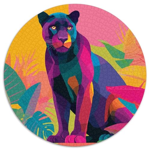 Leopard in leuchtenden tropischen Farben, Pop-Art1000 Teile: Unmögliches Puzzle Für Erwachsene, Spiele, Geschenke, Kinder, Herausforderungs1000pcs (67.5x67.5cm) von kaiyun