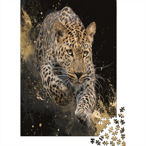 Leopard springt in die LuftPuzzle 1000 Teile Für Erwachsene, Lernspiele38x26cm/1000pcs von kaiyun