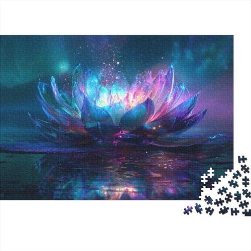 Leuchtender Lotus 1000pcs (75x50cm) Schwer Puzzle Lernspiel Impossible Herausforderung Spielzeug Für Erwachsene Kinder von kaiyun
