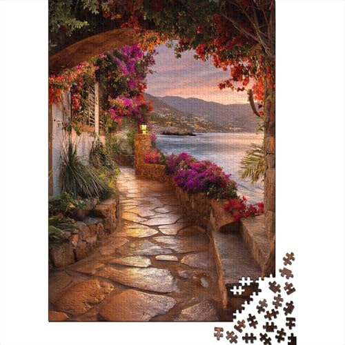 Lila und orangefarbene Bougainvillea bilden einen natürlichen Bogen Rätsel Für Erwachsene || 38x26cm/1000pcs Puzzles Lernspiele Home Decor von kaiyun