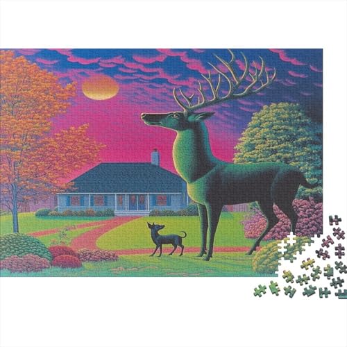 Little Black Hund 1000pcs (75x50cm) Puzzle, Lernspiel Impossible Mächtiger Hirsch Herausforderungsspielzeug Für Erwachsene Teenager von kaiyun