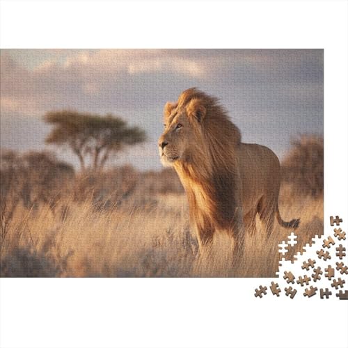 Löwe 1000pcs (75x50cm) Schwer Puzzle Lernspiel Impossible Afrikanische Savanne Herausforderung Spielzeug Für Erwachsene Kinder von kaiyun