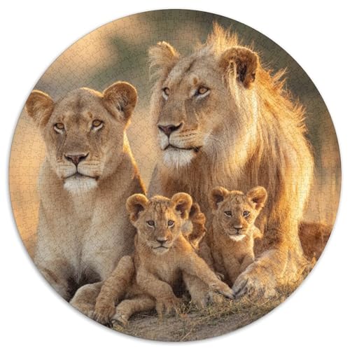 Löwe and Cub 1000pcs (67.5x67.5cm) Erwachsenenpuzzle - DIY-Puzzlespielzeug von kaiyun