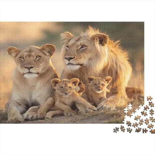 Löwe and Cub 1000pcs (75x50cm) Schwer Puzzle Lernspiel Impossible Herausforderung Spielzeug Für Erwachsene Kinder von kaiyun