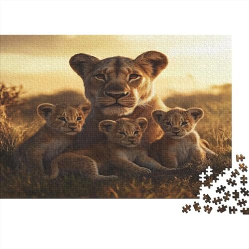 Löweess and Cubs 1000pcs (75x50cm) Schwer Puzzle Lernspiel Impossible Wildtiere Herausforderung Spielzeug Für Erwachsene Kinder von kaiyun
