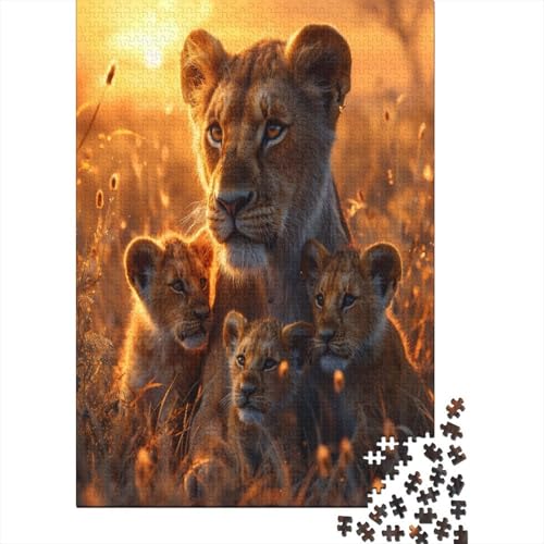 Löweess and Cubs - Sonnenuntergang, Grassland 38x26cm/1000pcs Puzzles, Die Für Erwachsene Und Personen Ab 14 Jahren Geeignet Sind Löweess and Cubs - Sonnenuntergang, Grassland 38x26cm/1000pcs Puzzles, Die Für Erwachsene Und Personen Ab 14 Jahren Geeignet Sind von kaiyun
