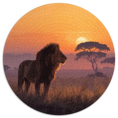 Löwes on The Savannah at Sonnenuntergang Puzzle 1000 Teile, Lernspiel, Unmöglich, Anspruchsvolles Spielzeug Für Erwachsene Und Kinder Ab 14 Jahren 1000pcs (67.5x67.5cm) von kaiyun