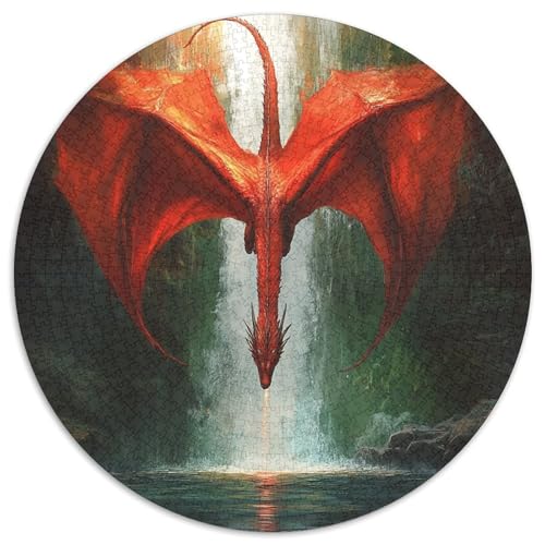 Long-Necked Red Drache 1000pcs (67.5x67.5cm) Schwer Puzzle Lernspiel Impossible Waterfall Herausforderung Spielzeug Für Erwachsene Kinder von kaiyun