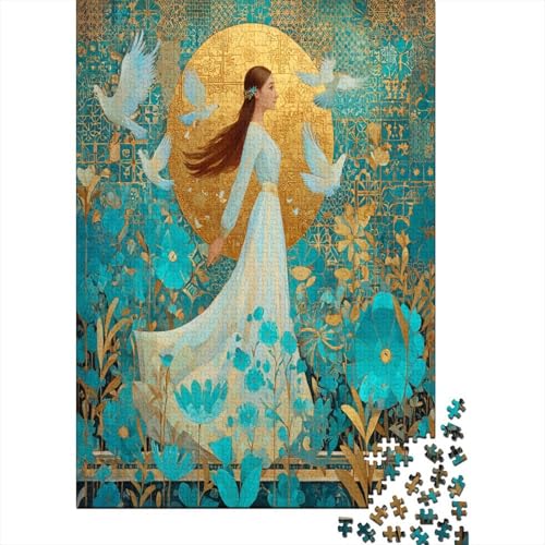 Long-haired Göttin Puzzle 1000 Teile, Lernspiel, Unmöglich Ancient Greek Blume Bed, Anspruchsvolles Spielzeug Für Erwachsene Und Kinder Ab 14 Jahren 38x26cm/1000pcs von kaiyun