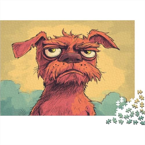 Lustige Cartoon-Tiere 1000pcs (75x50cm) Puzzle, Lernspiel Impossible Angry Hund Herausforderungsspielzeug Für Erwachsene Teenager von kaiyun