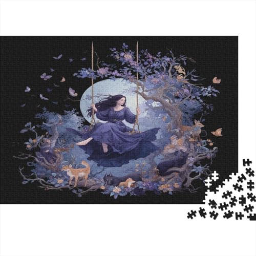 Mädchen mit Langen Haaren sitzt auf Einer Schaukel 1000pcs (75x50cm) Schwer Puzzle Lernspiel Impossible Herausforderung Spielzeug Für Erwachsene Kinder von kaiyun