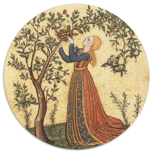 Mädchen pflückt Mandeln Rätsel Für Erwachsene |Mittelalterliche Kunst| Familienspaß-Puzzles 1000pcs (67.5x67.5cm) von kaiyun