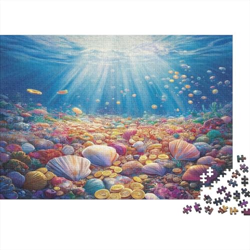 Magnificent Unterwasser-Szene 1000pcs (75x50cm) Puzzles, Die Für Erwachsene Und Personen Ab 14 Jahren Geeignet Sind Bunte Muscheln auf dem Meeresboden von kaiyun