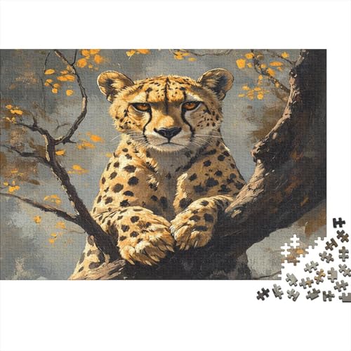 Malkunst 1000pcs (75x50cm) Schwer Puzzle Lernspiel Impossible Gepard Herausforderung Spielzeug Für Erwachsene Kinder von kaiyun