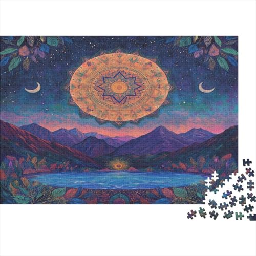 Mandala, Vollmond 1000pcs (75x50cm) Puzzle, Lernspiel Impossible Kosmisch Celestial Body Herausforderungsspielzeug Für Erwachsene Teenager von kaiyun