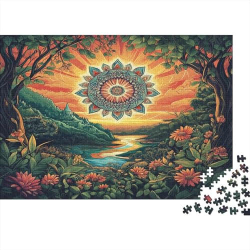 Mandala Rätsel Für Erwachsene |Leuchtende Farben| 1000pcs (75x50cm) Puzzles Lernspiele Home Decor von kaiyun