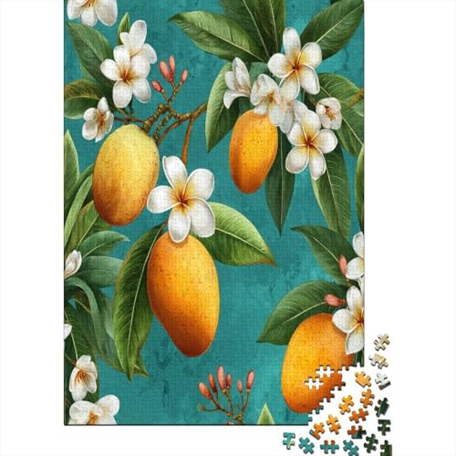 Mango Tropische Blumen Puzzle 1000 Teile Für Erwachsene, Lernspiele, Heimdekoration70x50cm/1000pcs von kaiyun