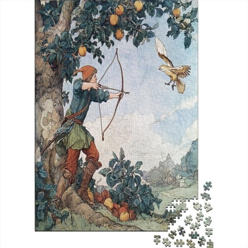 Mann beim Bogenschießen, altdeutsche Illustration1000 Teile: Unmögliches Puzzle Für Erwachsene, Spiele, Geschenke, Kinder, Herausforderungs70x50cm/1000pcs von kaiyun