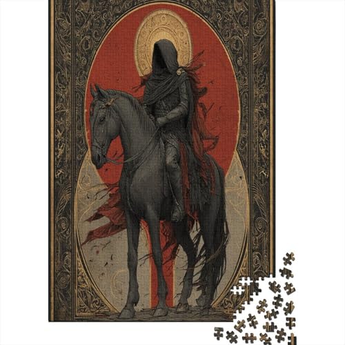 Mann mit Kapuze zu Horse1000 Teile: Unmögliches Puzzle Für Erwachsene, Spiele, Geschenke, Kinder, Herausforderungs38x26cm/1000pcs von kaiyun