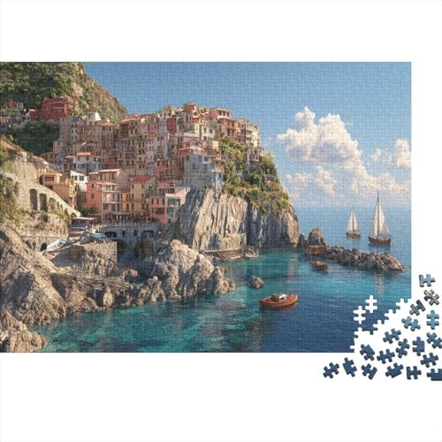 Mediterrane Klippenstadt 1000pcs (75x50cm) Puzzles, Die Für Erwachsene Und Personen Ab 14 Jahren Geeignet Sind von kaiyun