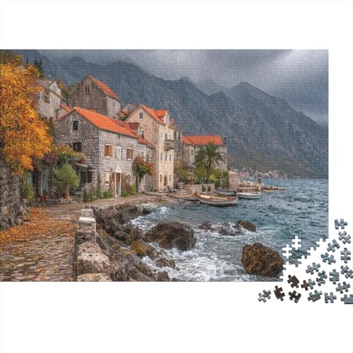 Mediterraner Stil,Altes Steinhaus,1000pcs (75x50cm),DIY-Puzzle Für Erwachsene von kaiyun