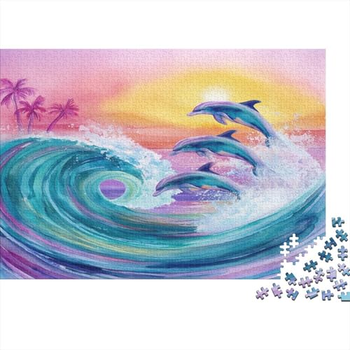 Meereswellen 1000pcs (75x50cm) Puzzles, Die Für Erwachsene Und Personen Ab 14 Jahren Geeignet Sind Dolphine Wassersprung von kaiyun