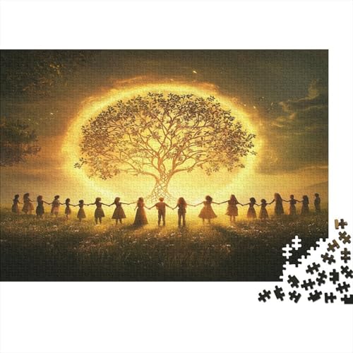 Menschen verschiedener Herkunft und Kultur 1000pcs (75x50cm) Puzzles, Die Für Erwachsene Und Personen Ab 14 Jahren Geeignet Sind Sonnenaufgang Baum des Lebens von kaiyun