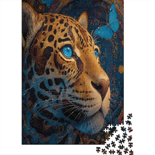 Mexikanische Volkskunst Jaguar, Blauer Schmetterling1000 Teile: Unmögliches Puzzle Für Erwachsene, Spiele, Geschenke, Kinder, Herausforderungs38x26cm/1000pcs von kaiyun