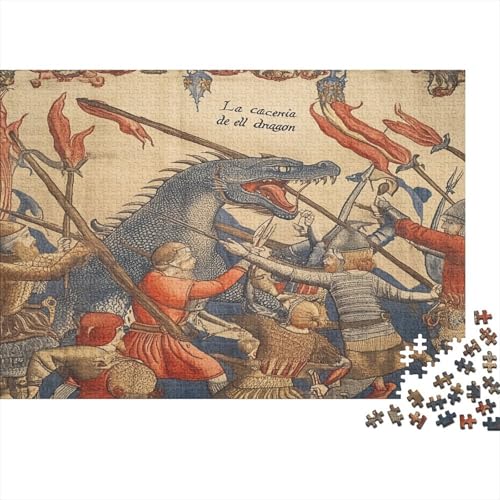 Mittelalter 1000pcs (75x50cm) Puzzles, Die Für Erwachsene Und Personen Ab 14 Jahren Geeignet Sind Drache Hunting Scene von kaiyun