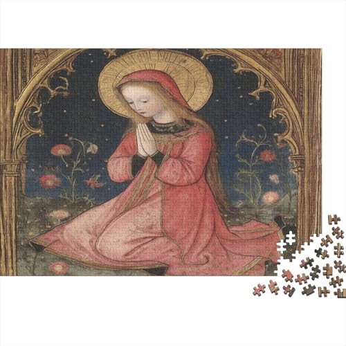 Mittelalterliche Kunst,Betende Frau,1000pcs (75x50cm),DIY-Puzzle Für Erwachsene von kaiyun