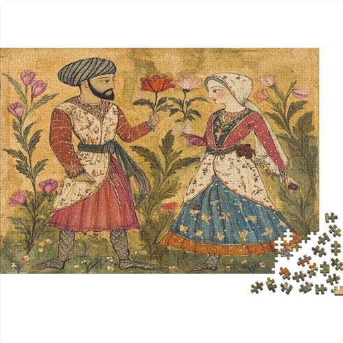 Mittelalterliche Kunst 1000pcs (75x50cm) Puzzle, Lernspiel Impossible Gemälde eines türkischen Mannes und Einer türkischen Frau Herausforderungsspielzeug Für Erwachsene Teenager von kaiyun