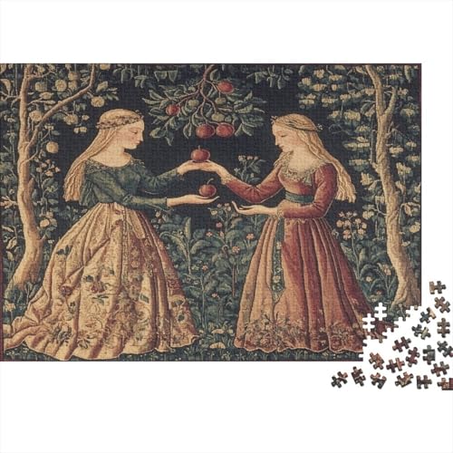 Mittelalterliche Malerei 1000pcs (75x50cm) Schwer Puzzle Lernspiel Impossible Frau mit Pflaumen Herausforderung Spielzeug Für Erwachsene Kinder von kaiyun