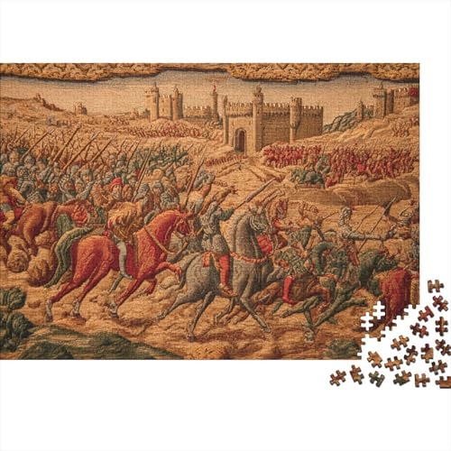 Mittelalterliche Schlachtszene 1000pcs (75x50cm) Puzzle, Lernspiel Impossible Herausforderungsspielzeug Für Erwachsene Teenager von kaiyun