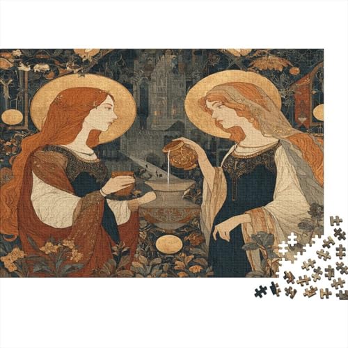 Mittelalterlicher Stil Colored Manuscript Painting 1000pcs (75x50cm) Erwachsenenpuzzle - DIY-Puzzlespielzeug von kaiyun