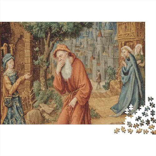 Mittelalterliches Dorf 1000pcs (75x50cm) Schwer Puzzle Lernspiel Impossible Herausforderung Spielzeug Für Erwachsene Kinder von kaiyun