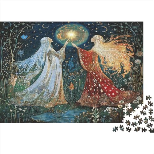 Mond- und Sternengöttin 1000pcs (75x50cm) Erwachsenenpuzzle - Russische Volkskunst DIY-Puzzlespielzeug von kaiyun