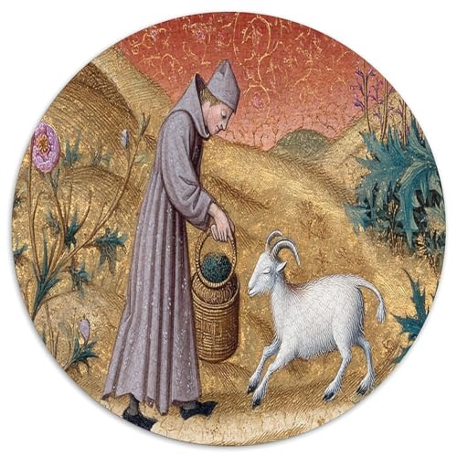 Monk, Ziege, Mittelalterlicher Stil Puzzle 1000pcs (67.5x67.5cm) Erwachsene Puzzle,Home Decor von kaiyun