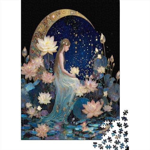Moon,Mädchen,Lotus1000Teile:UnmöglichesPuzzleFürErwachsene,Spiele,Geschenke,Kinder,Herausforderungs70x50cm/1000pcs von kaiyun