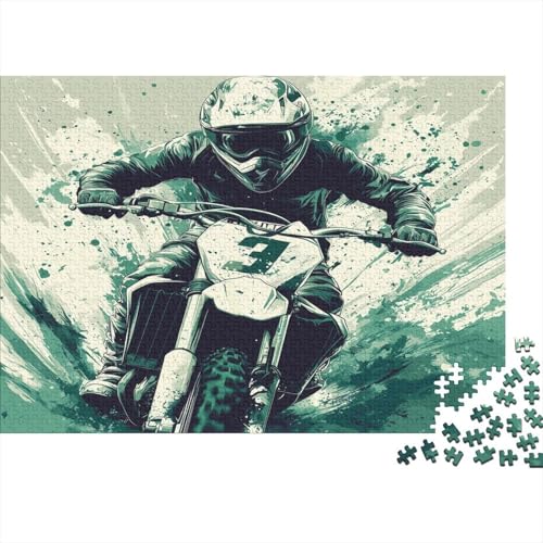 Motocross 1000pcs (75x50cm) Schwer Puzzle Lernspiel Impossible Comic-Stil Herausforderung Spielzeug Für Erwachsene Kinder von kaiyun