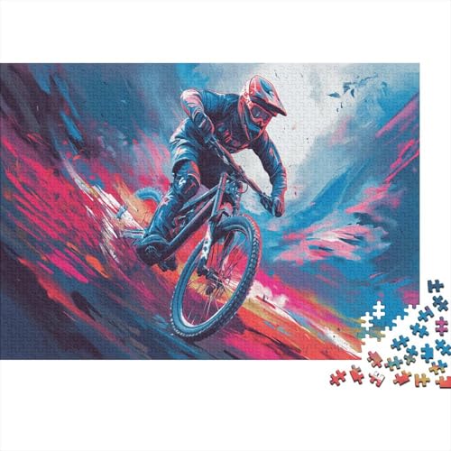 Mountain Fahrrad Riding 1000pcs (75x50cm) Schwer Puzzle Lernspiel Impossible Einfache Farben Herausforderung Spielzeug Für Erwachsene Kinder von kaiyun