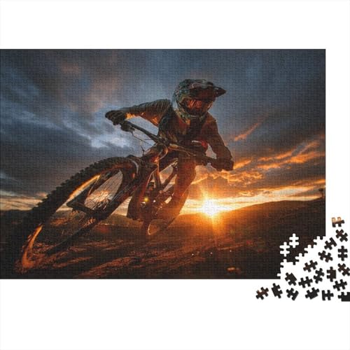 Mountainbike-Fahrer bei Sonnenuntergang 1000pcs (75x50cm) Schwer Puzzle Lernspiel Impossible Herausforderung Spielzeug Für Erwachsene Kinder von kaiyun