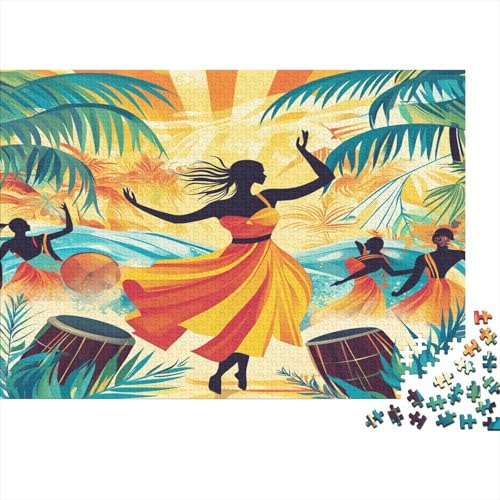 Musik und Tanz der Antillen 1000pcs (75x50cm) Puzzles, Die Für Erwachsene Und Personen Ab 14 Jahren Geeignet Sind Abstract Musical Notes and Lush Palmen von kaiyun