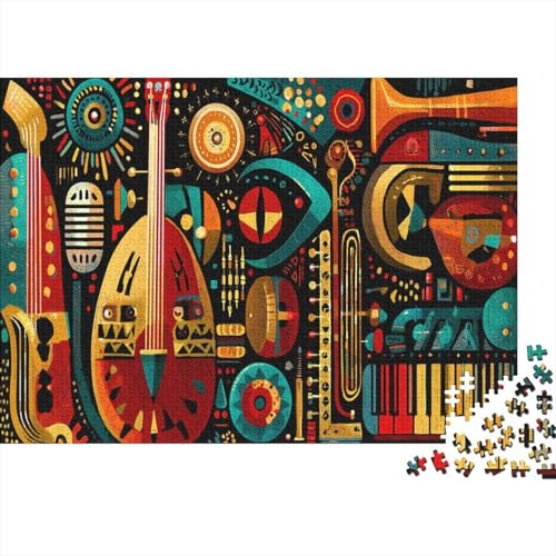Musikinstrumente 1000pcs (75x50cm) Erwachsenenpuzzle - Indianische Muster DIY-Puzzlespielzeug von kaiyun