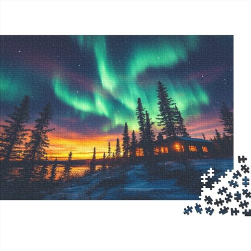 Nachtwald 1000pcs (75x50cm) Puzzle, Lernspiel Impossible Auroralicht Herausforderungsspielzeug Für Erwachsene Teenager von kaiyun
