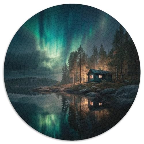 Navia Mountain Lodge Puzzle 1000 Teile, Lernspiel, Unmöglich Nordlichter, Anspruchsvolles Spielzeug Für Erwachsene Und Kinder Ab 14 Jahren 1000pcs (67.5x67.5cm) von kaiyun