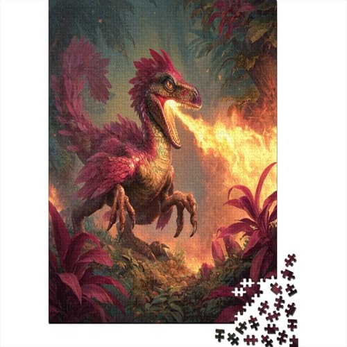 Nebliger Dschungel A Hybrid of A Drache and A Velociraptor1000 Teile: Unmögliches Puzzle Für Erwachsene, Spiele, Geschenke, Kinder, Herausforderungs70x50cm/1000pcs von kaiyun
