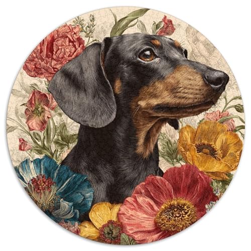 Niedlicher Kleiner Dackel 1000pcs (67.5x67.5cm) Puzzle, Lernspiel Impossible Beautiful Bunt Flowers Herausforderungsspielzeug Für Erwachsene Teenager von kaiyun